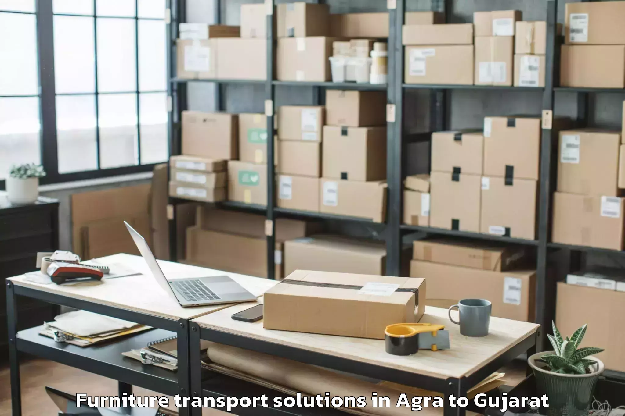 Trusted Agra to Jafrabad Furniture Transport Solutions